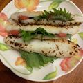 めりーとジャー's cooksnap of when they made 笹かまのしそ梅サンド.
