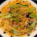 クックYCGHOE☆'s cooksnap of when they made 小松菜（スイスチャード）ベーコンのパスタ.