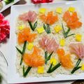 ryumi58's cooksnap of when they made 母の日にＳサーモンでカーネーション寿司.