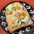 caruga's cooksnap of when they made ＊ねぎじゃこトースト◎.