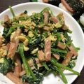 クック0CN3Y2☆'s cooksnap of when they made ホウレン草ｘ卵ｘスパムでチャンプルー風！.