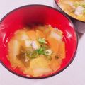 みぽぽ37's cooksnap of when they made 鯖缶とじゃがいものキムチ味噌汁.