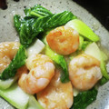 ムカルナス's cooksnap of when they made 白だしで作る┃チンゲン菜と海老の生姜炒め.