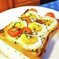 ダッフィーニーうに's cooksnap of when they made ＊トマトとゆで卵のマヨチーズトースト＊.