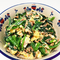 YUKIKI☆'s cooksnap of when they made *ほうれん草と炒り卵と桜エビのサラダ*.