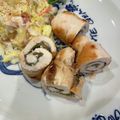 Tomomims's cooksnap of when they made ［鶏ささみ 梅 大葉 巻き焼き＊お弁当］.