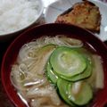 ひっこ's cooksnap of when they made つるり♪ズッキーニと油揚げ・素麺の味噌汁.