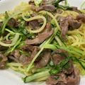 クック3H8BS6☆'s cooksnap of when they made 砂ずりと水菜の和風パスタ.