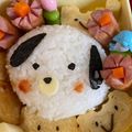 yuzupachi's cooksnap of when they made コロンと♪わんちゃんおにぎり＊キャラ弁.