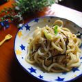 haruku221's cooksnap of when they made しらすと塩昆布のペペロン風焼うどん.