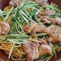 madoooka's cooksnap of when they made 鶏肉と水菜のレモンバター醤油スパゲティ.