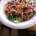 蓮華50's cooksnap of when they made 冷凍うどんで水菜とハム炒めのせ温うどん.