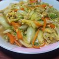 みー３２'s cooksnap of when they made レタスと人参のツナ卵とじ.