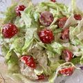 かきねこ33's cooksnap of when they made レタスとトマトのごまマヨサラダ.