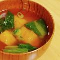 桜月❀咲良mommy's cooksnap of when they made ■かぼちゃと小松菜とネギのお味噌汁■.