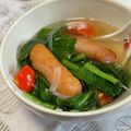 QPはにー's cooksnap of when they made レンジで3分！ソーセージ＆野菜のスープ.