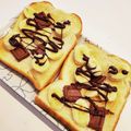 ゆいmaru3's cooksnap of when they made ダブルチョコクリームのバナナトースト✨.