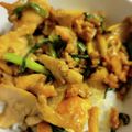 Tea-Life's cooksnap of when they made 鶏むねとまいたけの味噌マヨ丼.