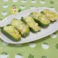 みかかめ's cooksnap of when they made ピーマンのツナポテト詰めチーズ焼き.