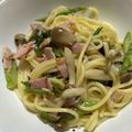 そらうみ's cooksnap of when they made ウドの葉の和風パスタ.