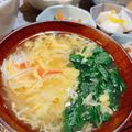 シルバニア's cooksnap of when they made 春菊が美味しい♪カニカマ入りかき玉汁.