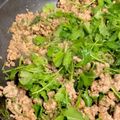 1035's cooksnap of when they made パクチーと挽き肉の炒め物.