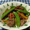 クックWZ3WQY☆'s cooksnap of when they made 牛肉とスナップえんどうのオイスター炒め♪.