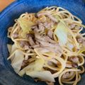 momo’scafe's cooksnap of when they made ベーコンとキャベツの和風パスタ.