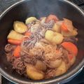 PPPPii0's cooksnap of when they made 焼肉のたれ味の肉じゃが.
