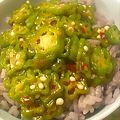 しおとも's cooksnap of when they made ねばねばオクラのピリ辛大作戦！.