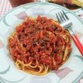 在宅勤務のおじさん's cooksnap of when they made ツナとハーブのトマトソースのリングイネ！.