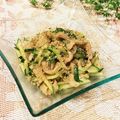 なつき☆ミ's cooksnap of when they made 鶏皮とキュウリのごまポン和え…みそ汁も♪.