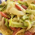 クック7QF30B☆'s cooksnap of when they made 春キャベツ☆ウインナー☆カレーマヨ炒め.
