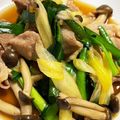 ozameg's cooksnap of when they made 豚肉とニラしめじ椎茸の炒めもの♡美味.