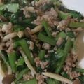 古賀竜一's cooksnap of when they made 【やみつき】小松菜とひき肉のオイマヨ炒め.
