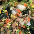 M3doors111's cooksnap of when they made 豚こまとほうれん草の卵炒め.