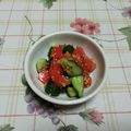 レオミウ's cooksnap of when they made ＊トマトとたたき胡瓜のおかかポン酢和え＊.