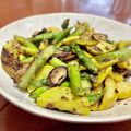 Superlittleboo's cooksnap of when they made 黄色ズッキーニと新玉ねぎのニンニク炒め.