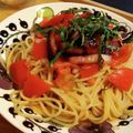 torute12's cooksnap of when they made トマトとカリカリベーコンの冷製パスタ.