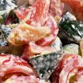 かっこー美味しく's cooksnap of when they made きゅうりとトマトのチーズサラダ♪.