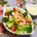 にきけん's cooksnap of when they made 春レタスと海老のクリチソースサラダ.