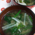 赤い電話's cooksnap of when they made 時短☆冷凍ほうれん草と大根の味噌汁.