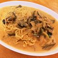 ささみーん's cooksnap of when they made 辛ラーメンで！！辛ボナーラ♡♡.