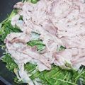 チョビ～☆'s cooksnap of when they made 包丁不要。豚肉と水菜ともやしの胡麻ポン酢.