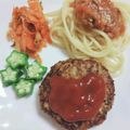 クッキングかぁ♡'s cooksnap of when they made 50%ひき肉ハンバーグ♪簡単食物繊維鉄分.