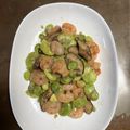 林檎のパイ's cooksnap of when they made 海老とそら豆のガーリックバター炒め.