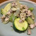 hiromi17's cooksnap of when they made ズッキーニとアボカドと鶏肉のチーズ炒め物.