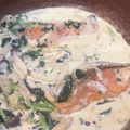 kaaa7♡'s cooksnap of when they made 簡単・鮭のクリーム煮♡フライパンひとつで.