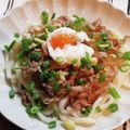 4児男子母さんの台所's cooksnap of when they made 豚肉と玉ねぎの甘辛冷やしぶっかけうどん.