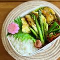 マルんちの丸顔's cooksnap of when they made わっぱ弁当＊バジル風味のささみピカタ.